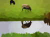 Dscn Sheep Reflected In Water Richmond Clip Art