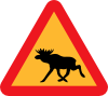 Warning Moose Roadsign Clip Art