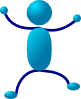 Hugging Blue Stick Man Clip Art