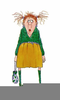 Cartoon Frazzled Woman Clipart Image