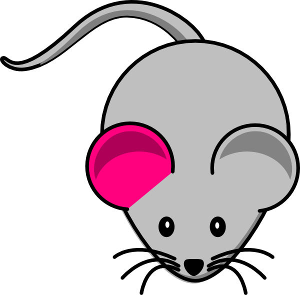 Single Pink Ear Gray Mouse Clip Art at Clker.com - vector clip art ...