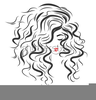 Lady With Curly Hair Clipart Image