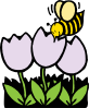 Bee And Flowers Clip Art