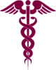 Caduceus, Maroon Clip Art