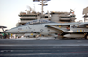 An F-14a Tomcat Launches From The Flight Deck Of Uss Kitty Hawk (cv 63) Image