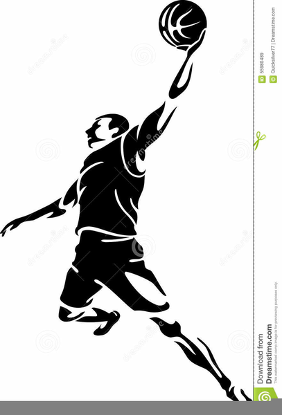 basketball player dunking clipart