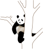 Panda On A Tree Clip Art