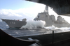 Japan Maritime Self Defense Force (jmsdf) Ship, Jds Chokai (ddf 176), Steams Along Side Kitty Hawk For A Replenishment At Sea (ras). Image