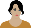 Woman With Dark Brown Hair Clip Art