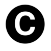 White Letter  C  Centered Inside Black Circle  Clip Art