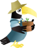 Toucan In The Garden Clip Art