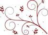 Red Backwards Floral Design Clip Art