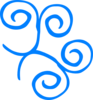 Blue Swirl Frame Top Right Corner Clip Art