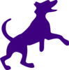 Purple Dog Sillohette Clip Art