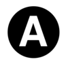 White Letter  A  Centered Inside Black Circle  Clip Art