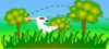 White Rabbit In Grass Clip Art