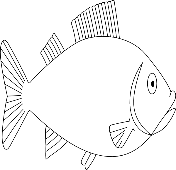 black and white 1 fish 2 fish clipart