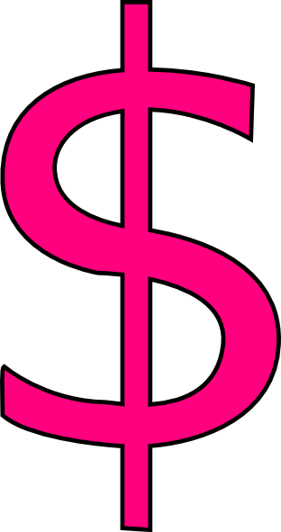 Pink $ Sign Clip Art at Clker.com - vector clip art online, royalty