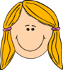 Smiling Girl With Blond Ponytails Clip Art