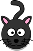 Black Cat Head And Shadow Clip Art