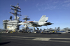 An F/a-18c Prepares To Land On The Flight Deck Aboard Uss Nimitz (cvn 68) Image