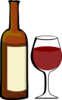 Glass Of Wine With Wine Bottle Clip Art