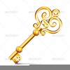 Antique Gold Key Clipart Image