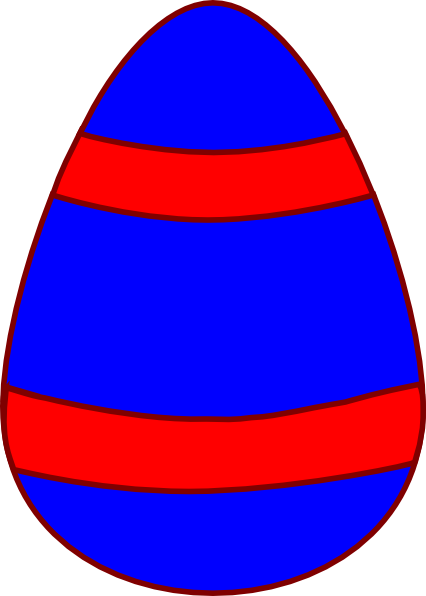 Blue Egg, Red Curved Stripes, Red Border Clip Art at Clker.com - vector