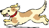 Happy Running Dog Clip Art