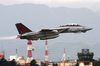 An F-14 Tomcat Assigned To The  Black Knights  Of Fighter Squadron One Five Four (vf-154) Departs Naval Air Facility Atsugi, Japan. Image