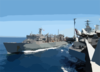 Usns Arctic (t-aoe 8), Steams Alongside Uss Theodore Roosevelt During An Underway Replenishment (unrep) Clip Art