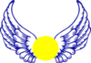 Blue Eagle Wing With Softball Clip Art