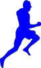 Blue Man Running  Clip Art