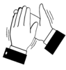 Black & White Clapping Hands Clip Art