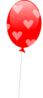 Red Balloon With Hearts Clip Art