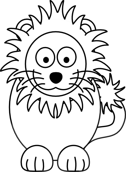 Lion Black White Clip Art at Clker.com - vector clip art online